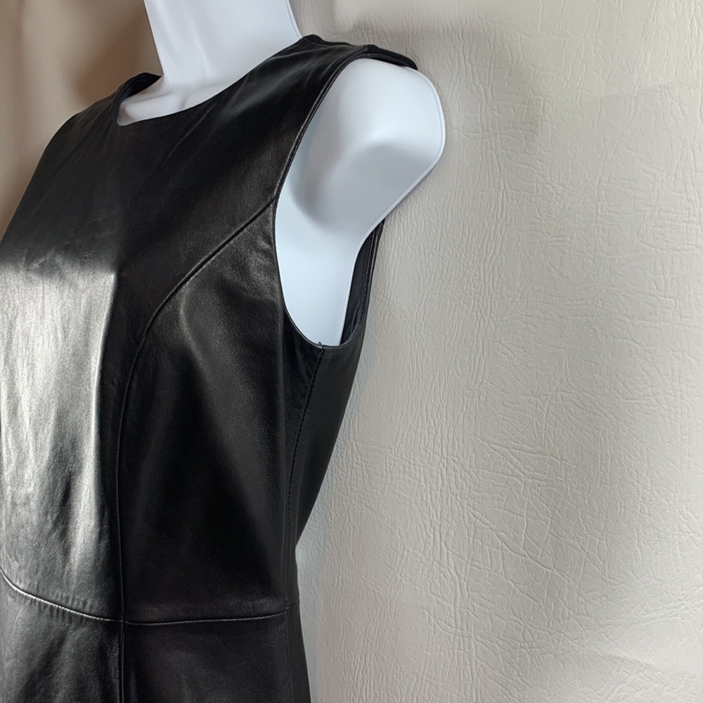 NWT Antonio Melani Luxury Soft Black Leather Sleeveless Dress, 2 - Picture 4 of 10